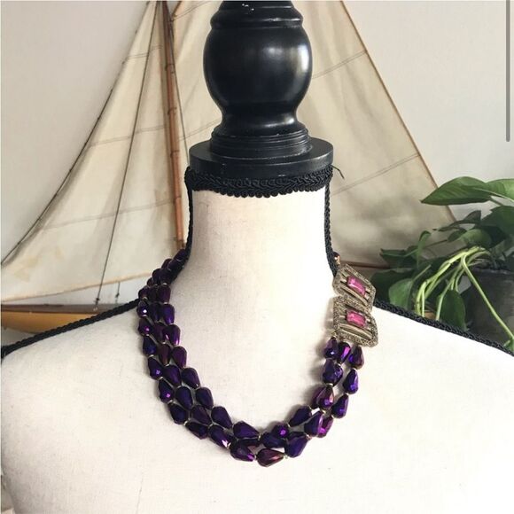 OAK antique Swarovski aurora crystal necklace - Picture 2 of 6